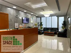 Fully furnished, EJARI-compliant office space with 24/7 access, utilities included, reception suppor