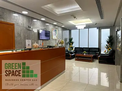 Fully furnished, EJARI-compliant office space with 24/7 access, utilities included, reception support, conference room, and ready-to-use workstations.