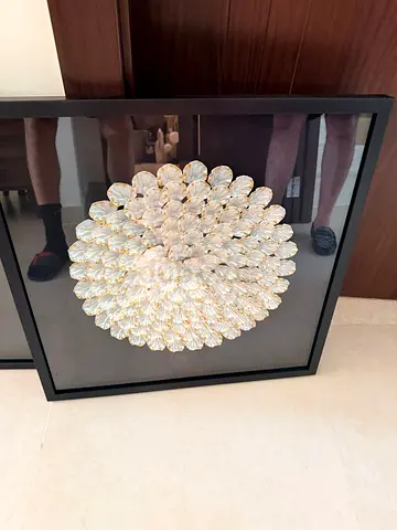 Framed Decorative Crystal Shell Wall Art - Circular Design