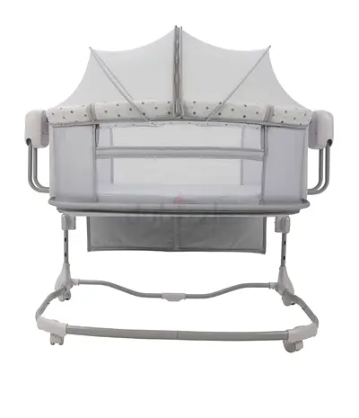 Adjustable Bedside Bassinet / Cradle with Mosquito Net - Light Grey