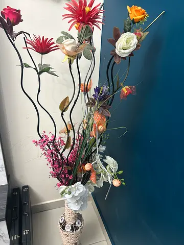 Elegant Artificial Flower Arrangement with Floor Vase