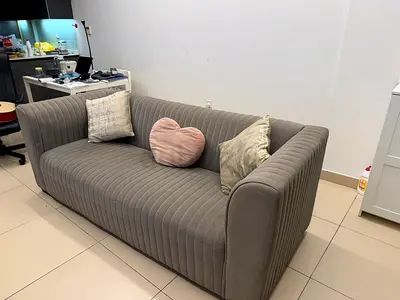 Pan Emirates Grey 3-Seater Fabric Sofa