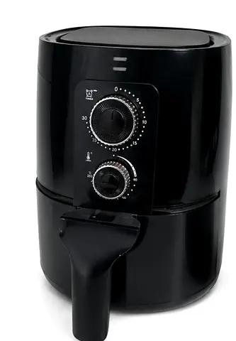 Compact Black Air Fryer with Manual Dials - 2L/3L (Good Condition)