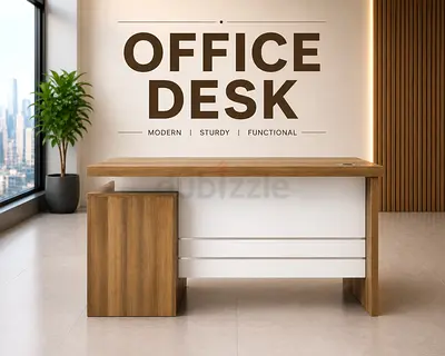Modern Office Desk with 3 Drawers – Off White Office Table For Dubai Offices