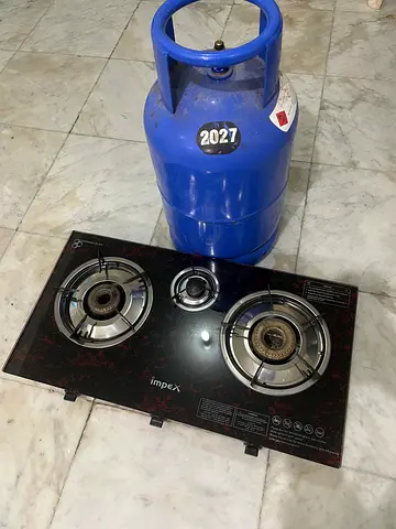 Impex 3-Burner Gas Stove with  LPG Cylinder (Used)