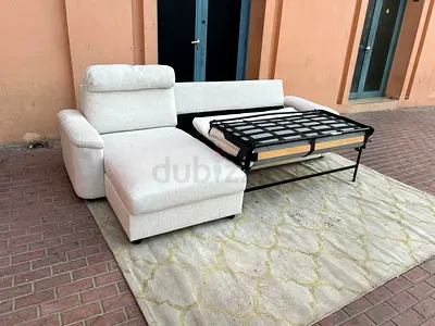 Ikea lidhult L shape sofa bed with mattress