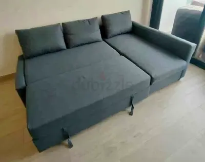IKEA L Shape Sofa cum bed with big storage and you can fix the storage left or right anyside you wan