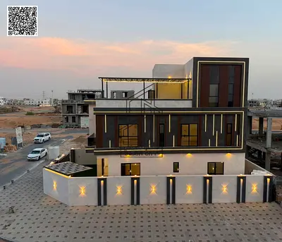 للبيع شامل رسوم التسجيل والتملك والكهرباء والمياه زاويه شارعين مكونه من ست غرف نوم ماستر