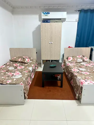 Two Single Beds with Wardrobe and Coffee Table - Good Condition