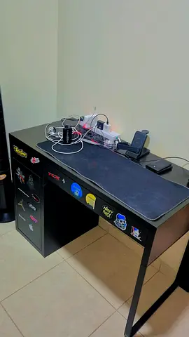 Used Black Computer Desk with Drawer - Compact Home Office Desk