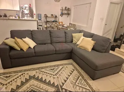 Grey L-shaped Corner Sofa (Homes R Us) — 283×200 cm, Excellent Condition