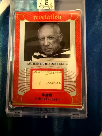 Eternal revelation Authentic Pablo Picasso Signed Cut Encased - Collectible Relic Card