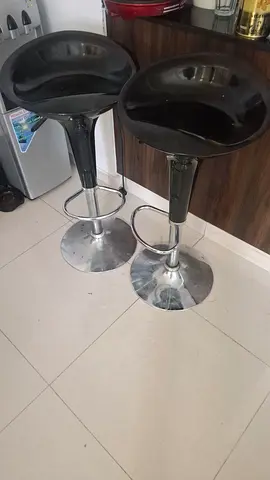 Pair of Modern Black Bar Stools