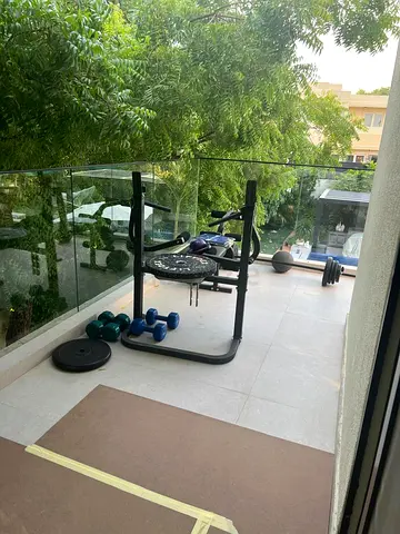 Home weight bench with dumbbells and plates - good condition