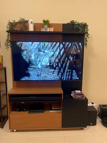 Modern Wooden Entertainment Center and TV Unit