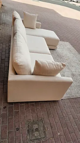 CrateBarrel L Shape Sofa Beige Excellent Condition