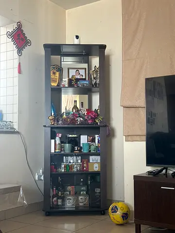 Bar stand with glass cabinet