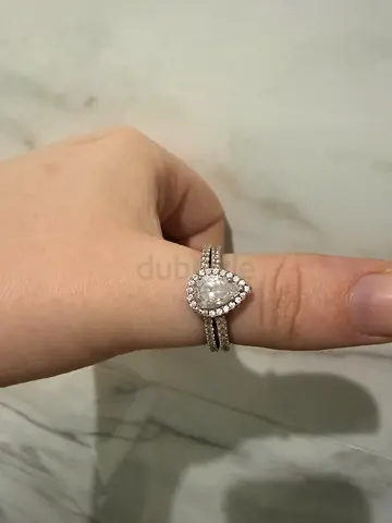 Brand New 925 Sterling Silver Bridal Ring Set – Size 6 (EU 52)