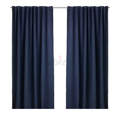 Reduced price. Pair of Dark Blue Ikea Blackout Curtains - Ready to Hang 142x295 cm (2 pcs)