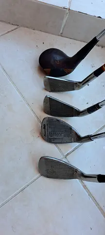 Set of used golf clubs - irons and wood, good for practice