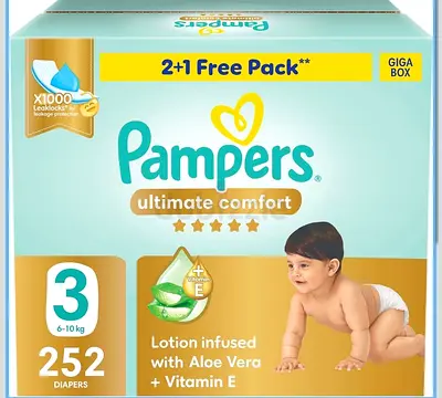 Pampers Ultimate Comfort Size 3 Giga Box - 252 Diapers