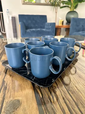 8 Crate and Barrel mugs / cups for tea coffee set