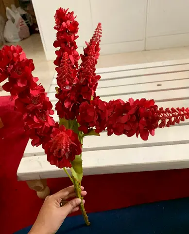 Red Artificial Flower Stems - Decorative Faux Bouquet