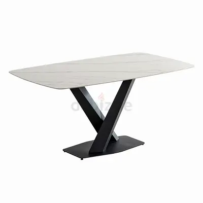 stylish sintered stone top table and a six-chair dining set
