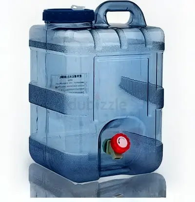 Portable Outdoor and Indoor Water Container with Faucet and lid. 15 litres capacity.