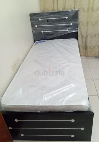 Single bed frame with mattress — good condition
