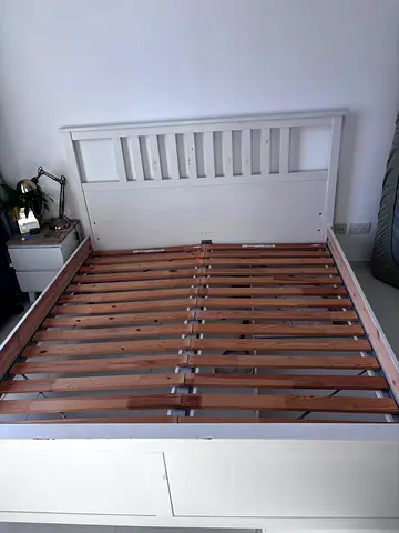 White Ikea HEMNES bed frame 180x200 for sale