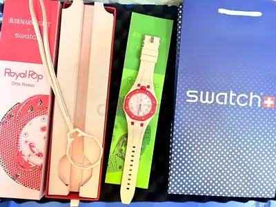 Swatch x Audemars Piguet Royal Pop Automatic Master Quality Copy watch with box and Paper Bag