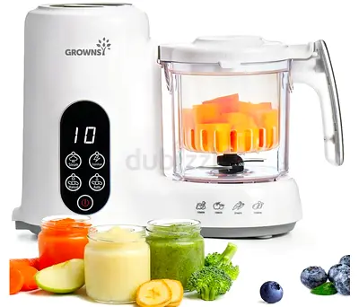Grownsy Baby Food Maker with Steam Basket, One Step Baby Food Processor Steamer Puree Blender Grinde