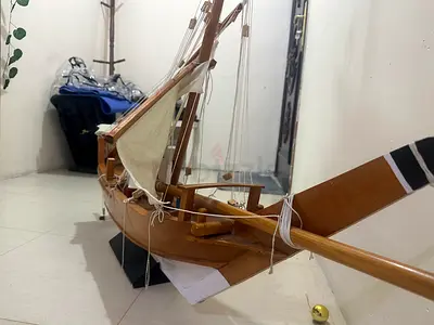 Handcrafted Wooden Model Dhow Boat - Decorative Collectible