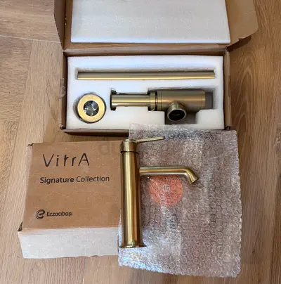 Brushed Brass Basin Mixer and Bottle trap - Brand New