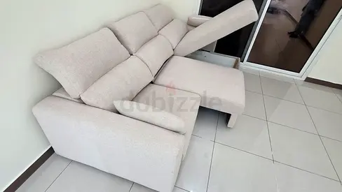6_Month Used Ikea esklstuna lshape sofa bed beige