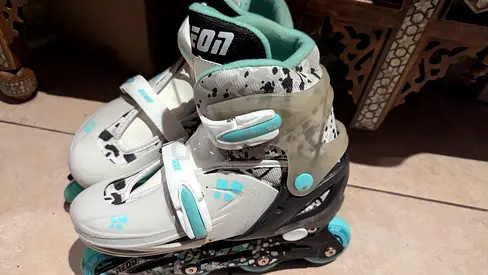 Used Kids Adjustable Inline Skates - Size Adjustable, Good Condition