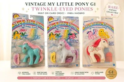 Vintage My Little Pony G1 (3 MOC) - 1980s Hasbro