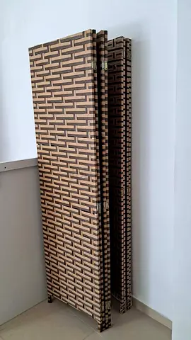 Foldable 3-panel Room Divider/Privacy Screen - Rattan Pattern