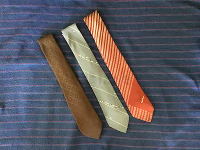 3 Original Vintage NINA RICCI (Paris) Classic Silk Ties