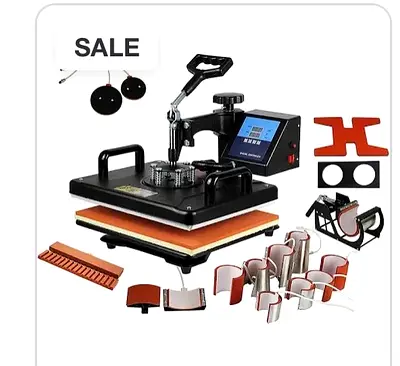 Multi-Function Heat Press Machine — 15-in-1 Plate, Mug, Cap Combo (Like New)