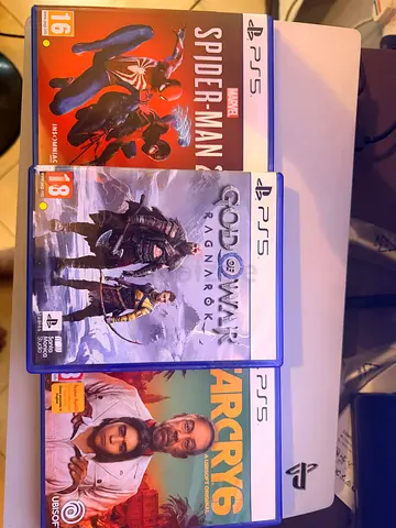 Three PS5 Games: Spider-Man 2, $% of War Ragnarök, Far Cry 6 - Like New