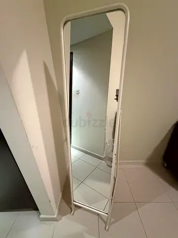 Full-length Free-standing Mirror with White Frame