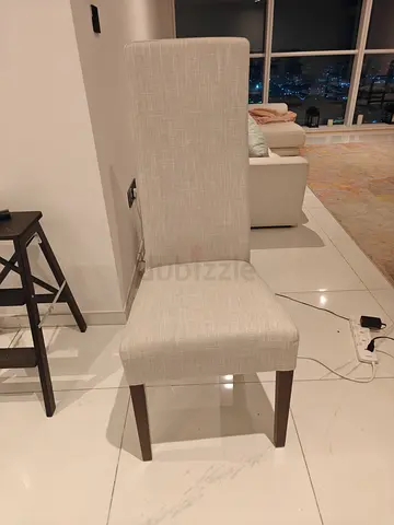 Light gey /off white Upholstered Dining Chair with High Back (Set of 10) H 47 
Depth 19