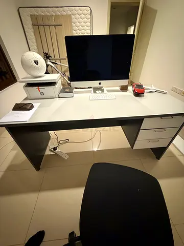 Office Desk White Grey 160cm