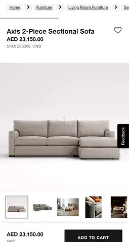 Premium Quality Cratebarrel axis lshape sofa feather filled
