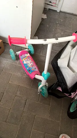 Used 3-Wheel Kids Scooter - Pink/Teal, Good Condition