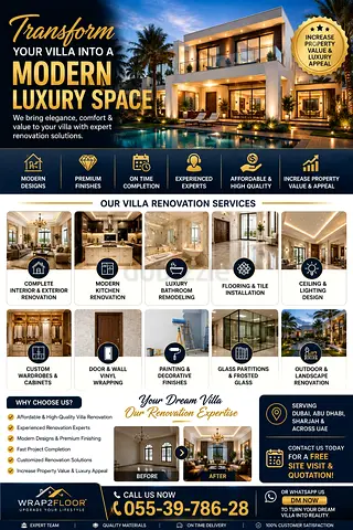 Luxury Villa Renovation, Interior Design  Fit-Out Services in UAE
