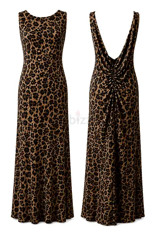 Elegant Leopard Print Maxi summer Dress