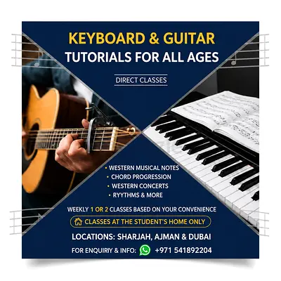 🎹🎸 Keyboard Guitar Classes at Your Home